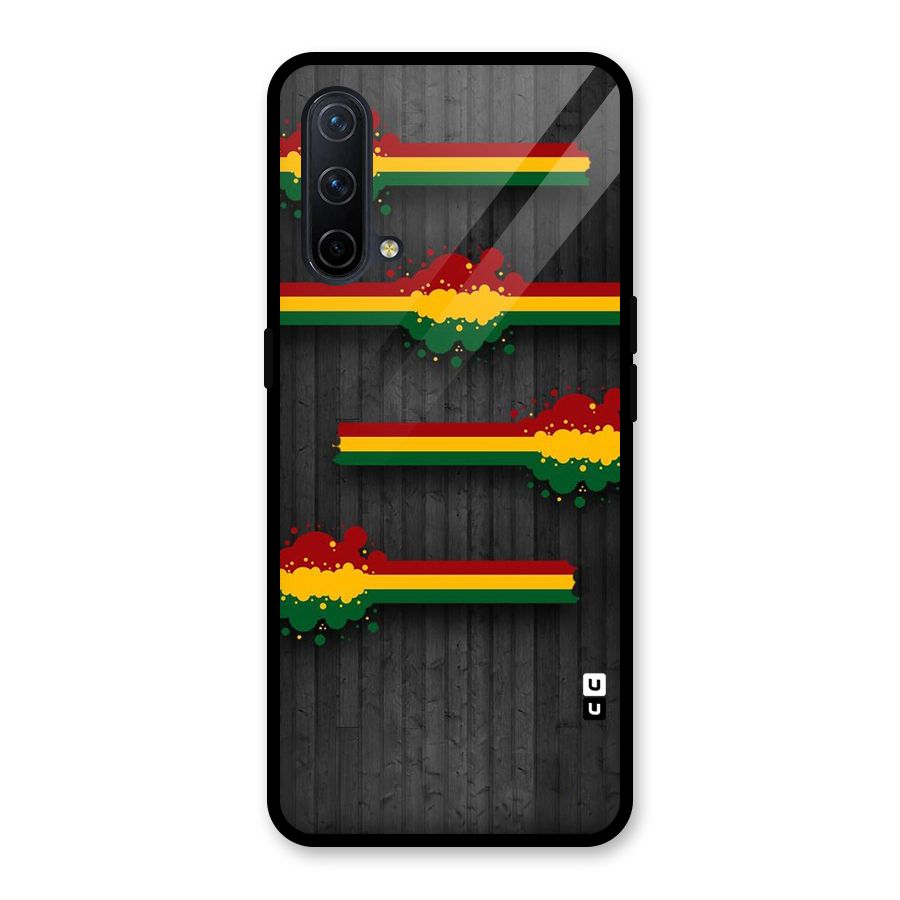 Tricolor Splash Design Glass Back Case for OnePlus Nord CE 5G