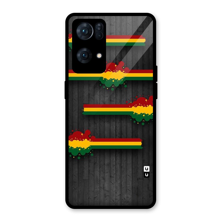 Tricolor Splash Design Glass Back Case for Oppo Reno7 Pro 5G