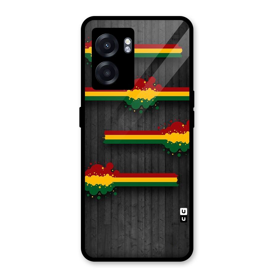 Tricolor Splash Design Glass Back Case for Realme Narzo 50 5G