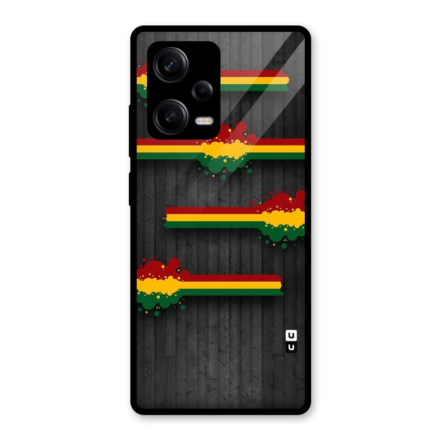 Tricolor Splash Design Glass Back Case for Redmi Note 12 Pro