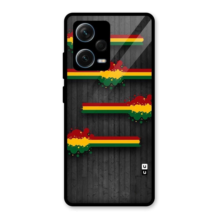 Tricolor Splash Design Glass Back Case for Redmi Note 12 Pro Plus 5G