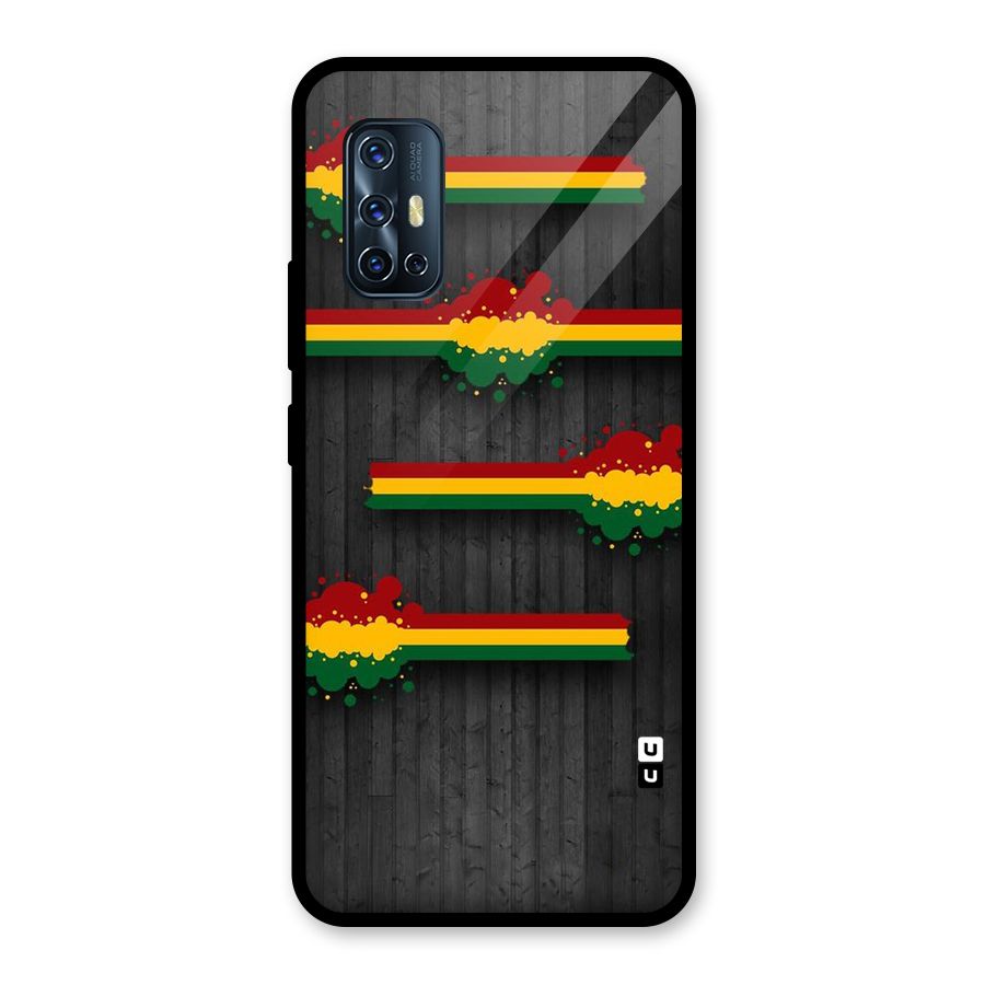 Tricolor Splash Design Glass Back Case for Vivo V17