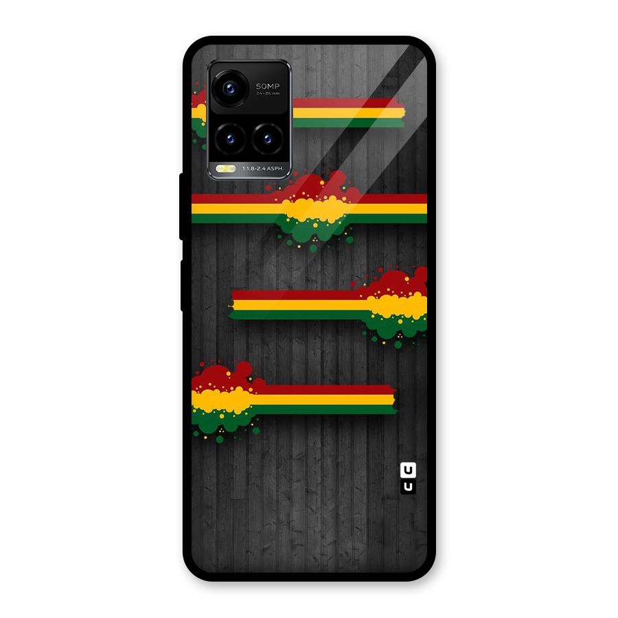 Tricolor Splash Design Glass Back Case for Vivo Y21A