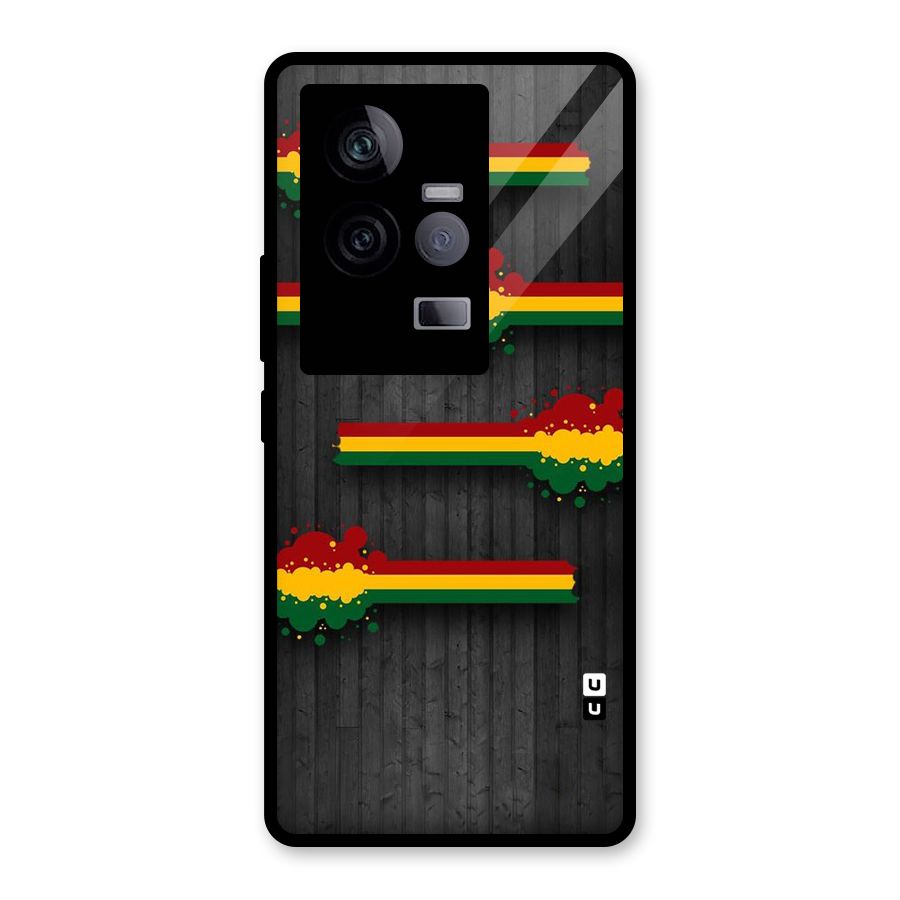 Tricolor Splash Design Glass Back Case for Vivo iQOO 11 5G
