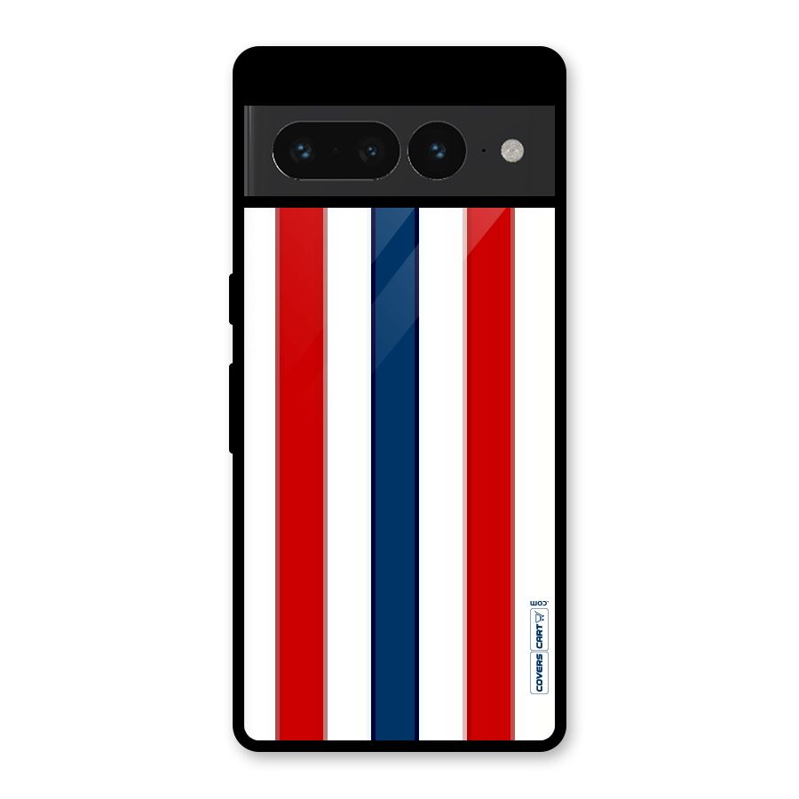 Tricolor Stripes Glass Back Case for Google Pixel 7 Pro
