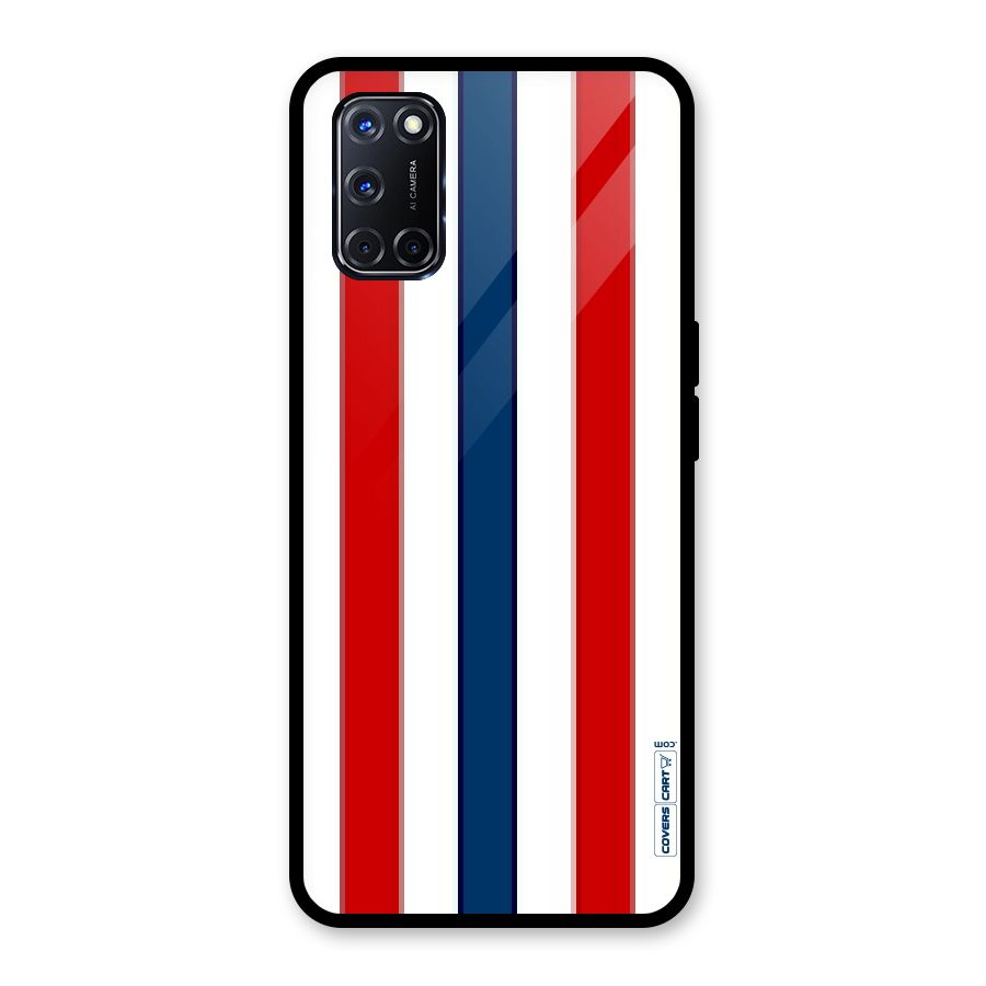 Tricolor Stripes Glass Back Case for Oppo A52