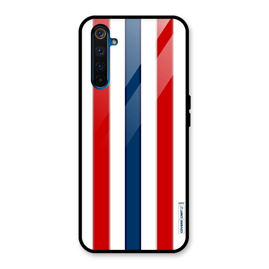 Tricolor Stripes Glass Back Case for Realme 6 Pro