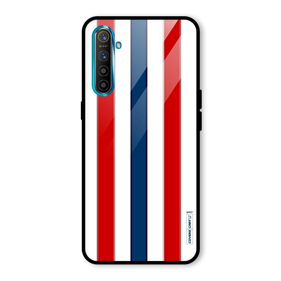Tricolor Stripes Glass Back Case for Realme X2