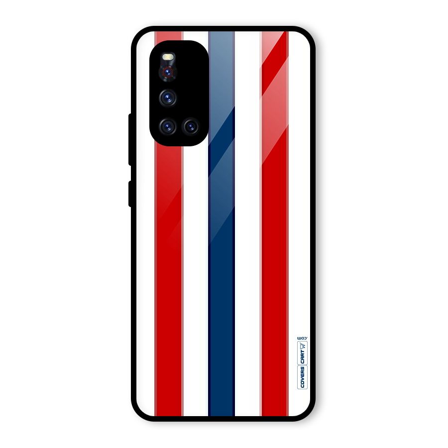 Tricolor Stripes Glass Back Case for Vivo V19