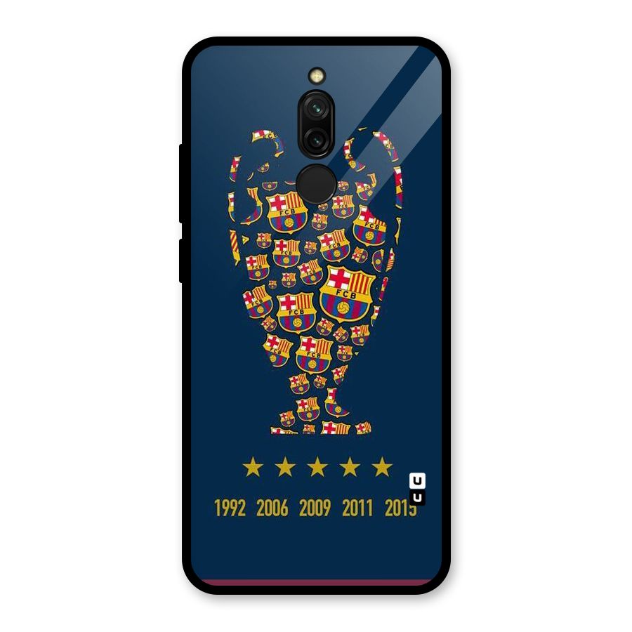 Trophy Team Glass Back Case for Redmi 8