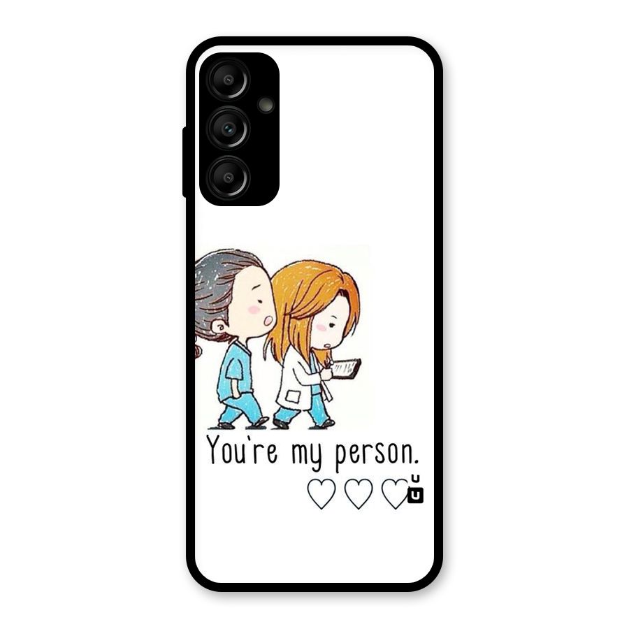 Two Friends In Coat Glass Back Case for Galaxy A14 5G