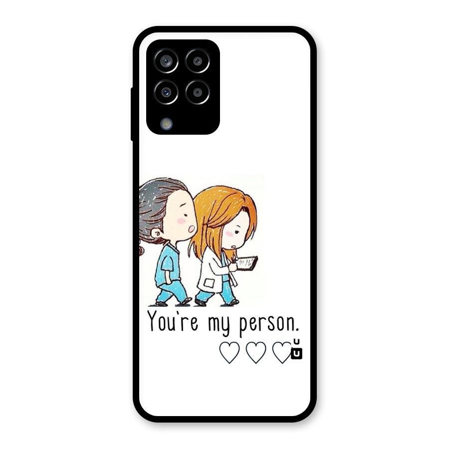 Two Friends In Coat Glass Back Case for Galaxy M33