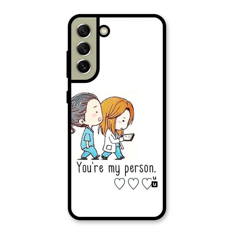 Two Friends In Coat Glass Back Case for Galaxy S21 FE 5G