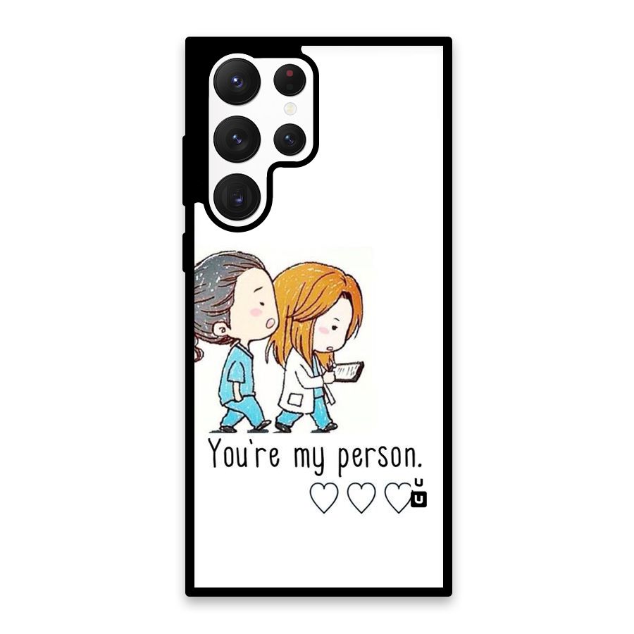 Two Friends In Coat Glass Back Case for Galaxy S22 Ultra 5G