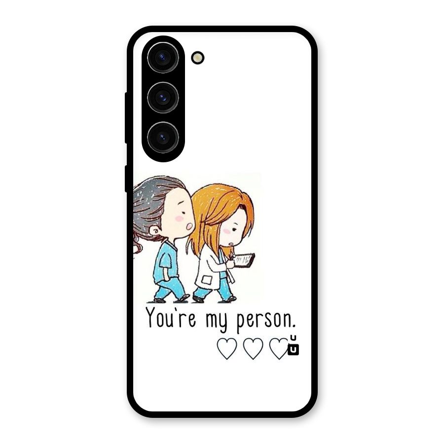 Two Friends In Coat Glass Back Case for Galaxy S23 Plus