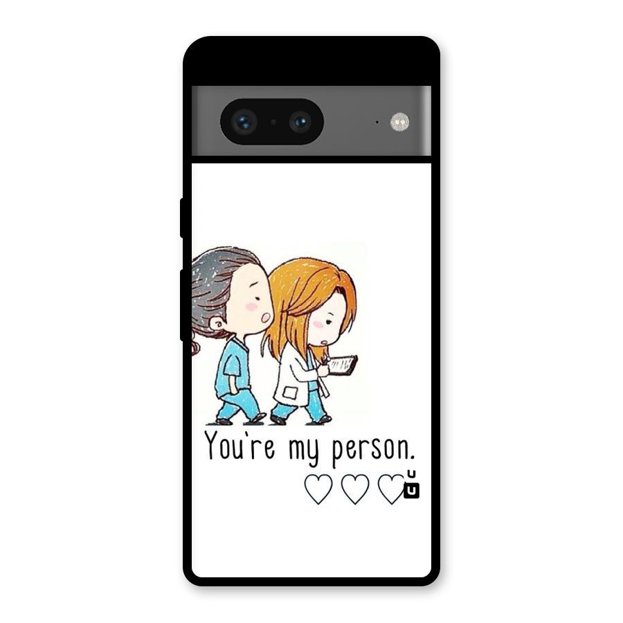 Two Friends In Coat Glass Back Case for Google Pixel 7