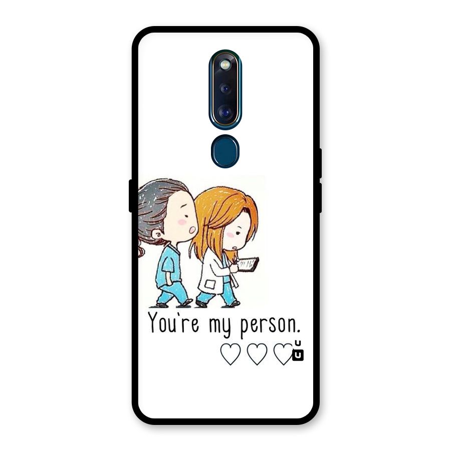 Two Friends In Coat Glass Back Case for Oppo F11 Pro