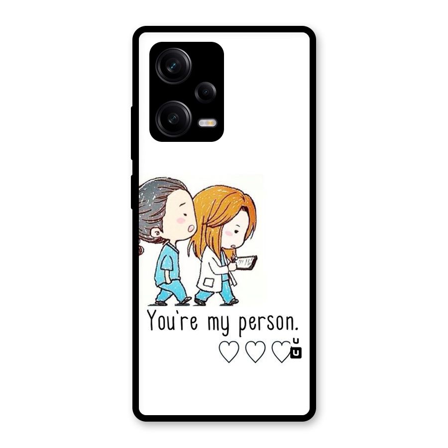 Two Friends In Coat Glass Back Case for Redmi Note 12 Pro