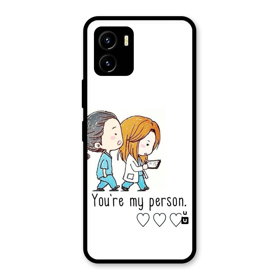 Two Friends In Coat Glass Back Case for Vivo Y15s