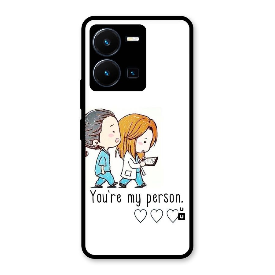 Two Friends In Coat Glass Back Case for Vivo Y35