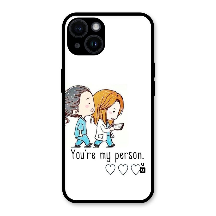 Two Friends In Coat Glass Back Case for iPhone 14