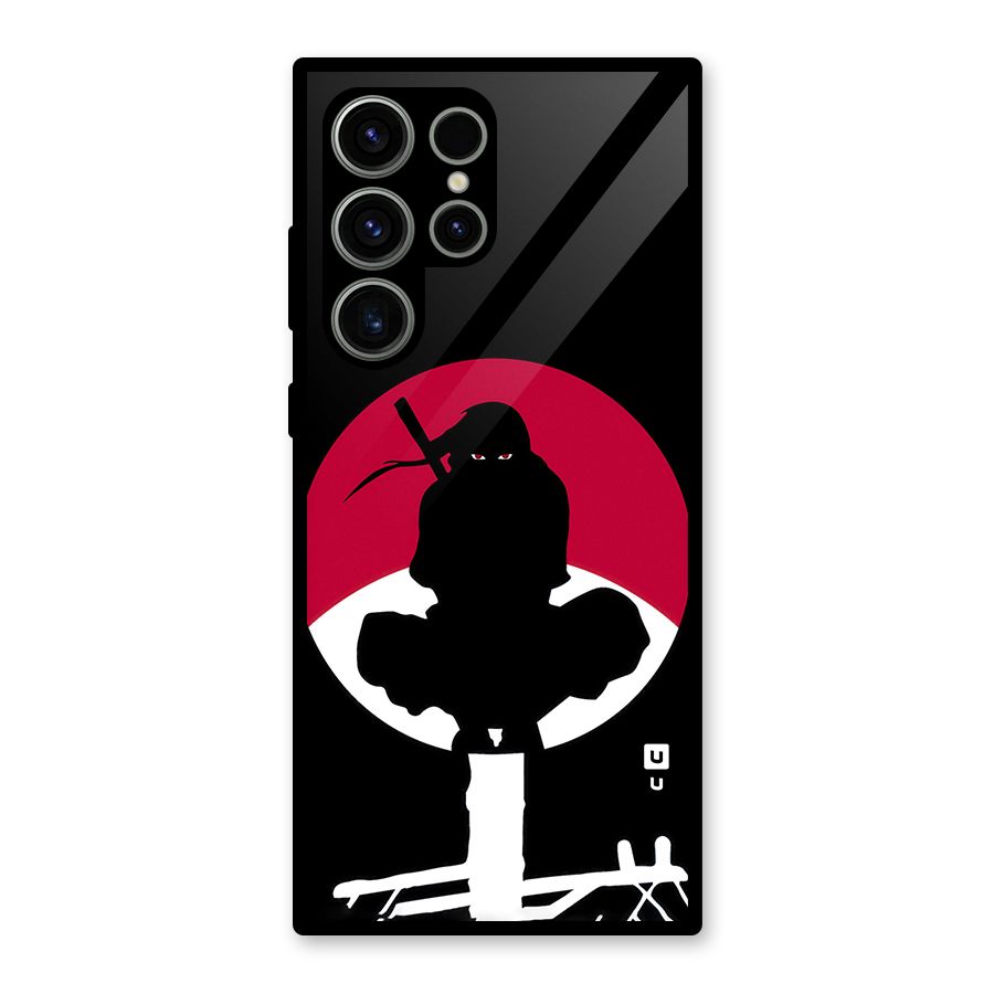 Uchiha Itachi Minimalist Glass Back Case for Galaxy S23 Ultra