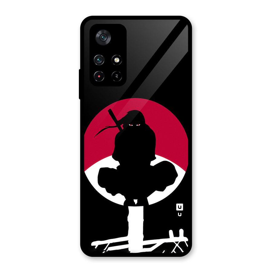 Uchiha Itachi Minimalist Glass Back Case for Poco M4 Pro 5G