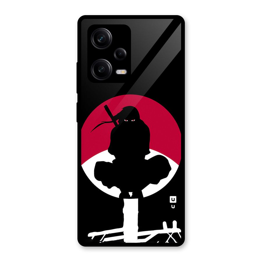 Uchiha Itachi Minimalist Glass Back Case for Redmi Note 12 Pro