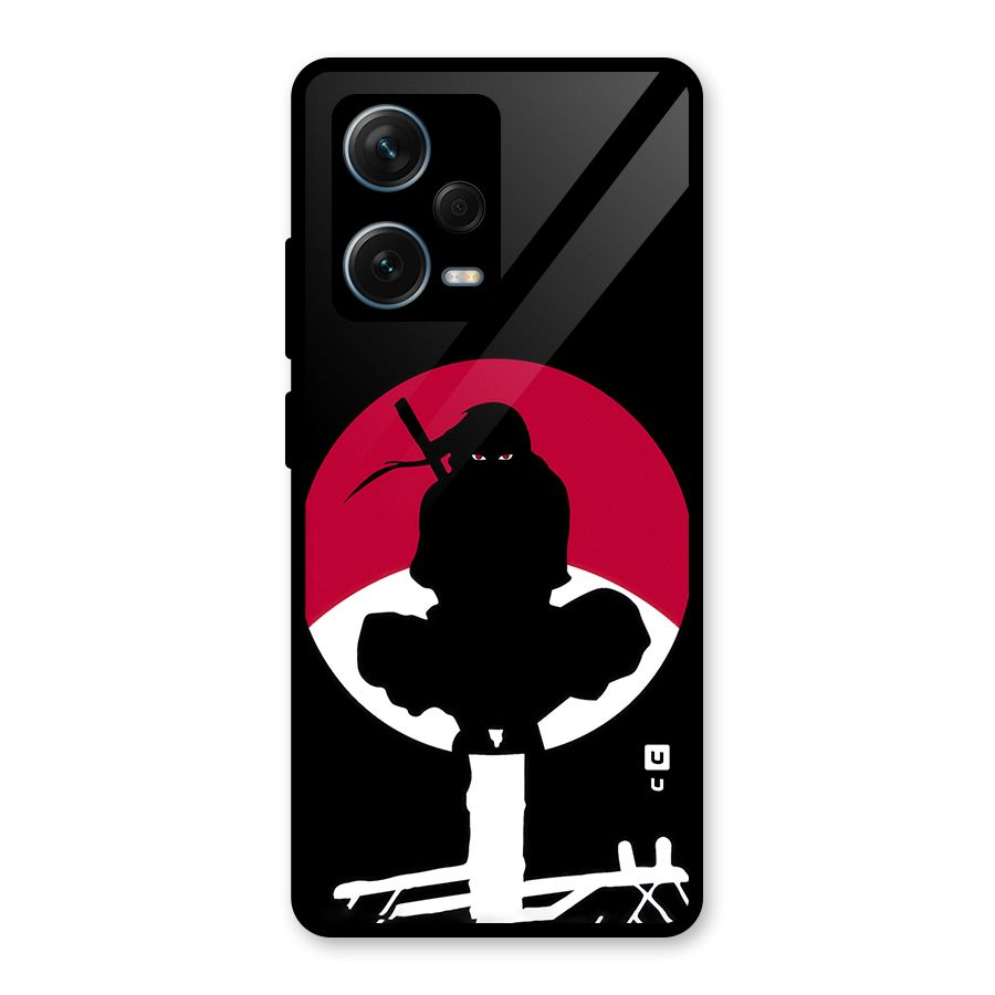 Uchiha Itachi Minimalist Glass Back Case for Redmi Note 12 Pro Plus 5G
