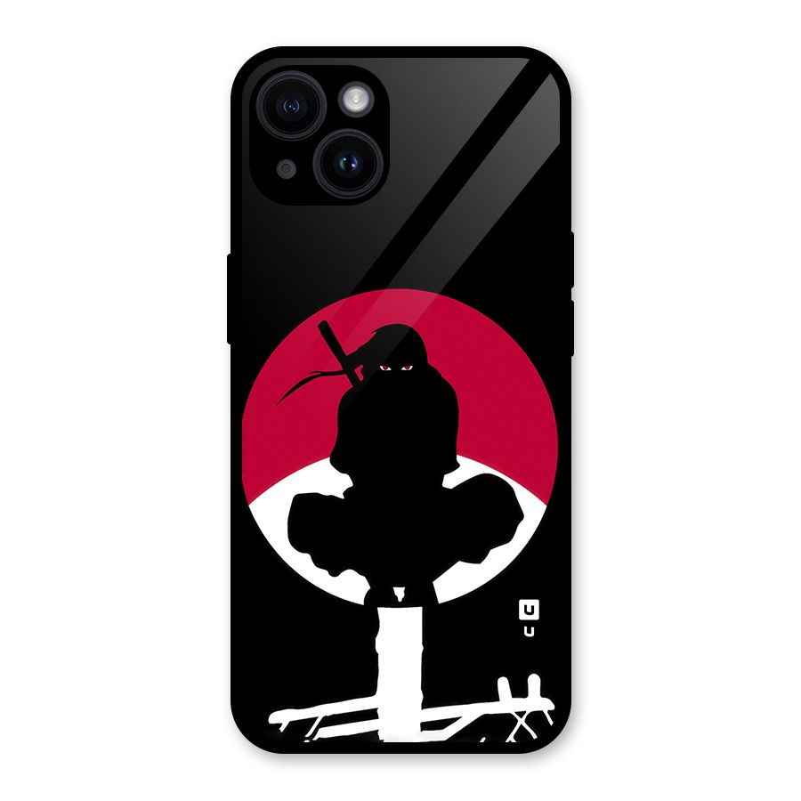 Uchiha Itachi Minimalist Glass Back Case for iPhone 14