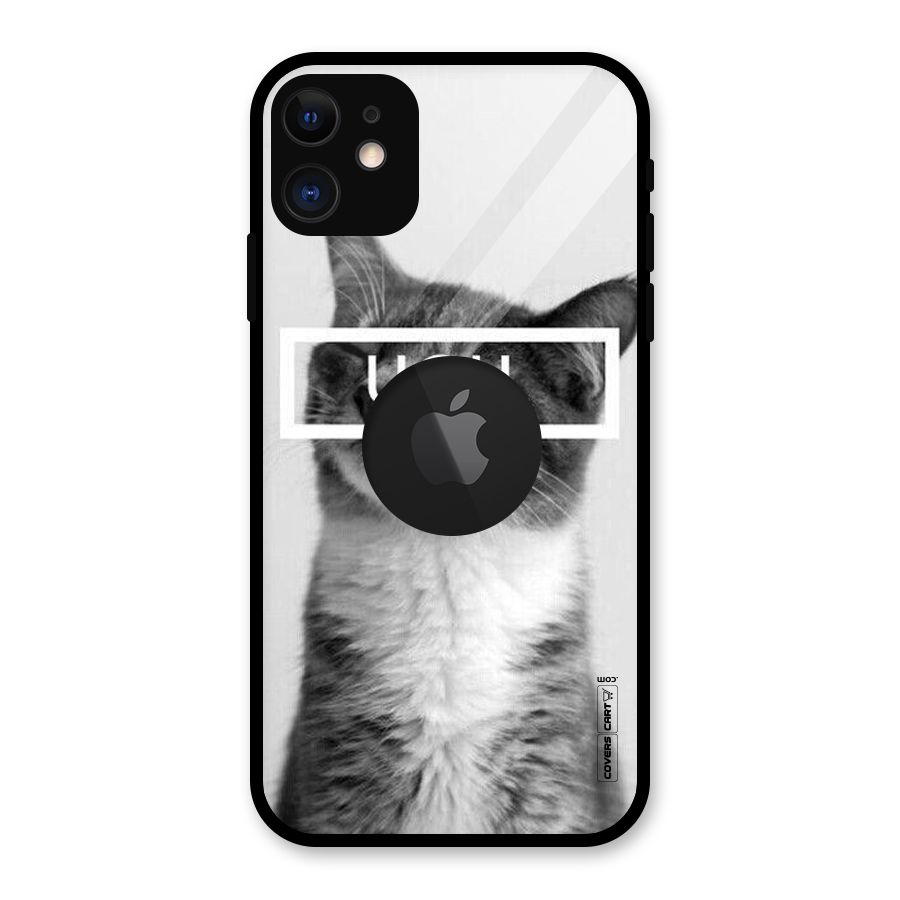 Ugh Kitty Glass Back Case for iPhone 11 Logo Cut