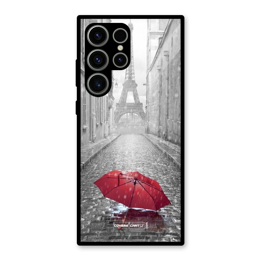Umbrella Paris Glass Back Case for Galaxy S23 Ultra