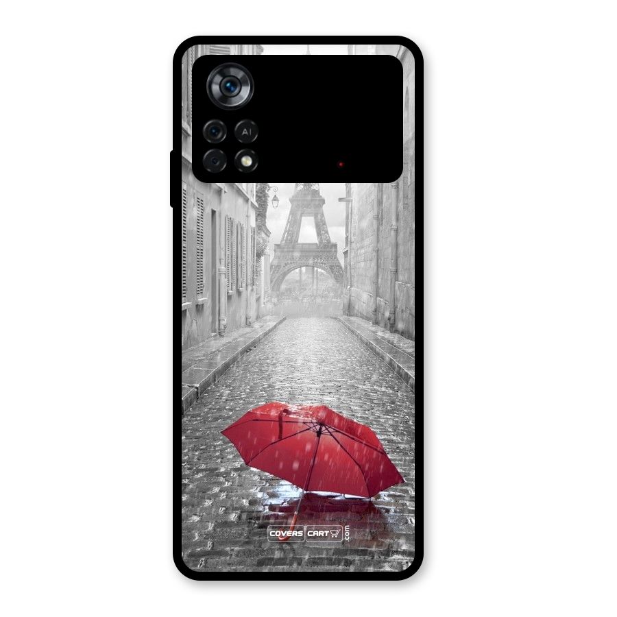 Umbrella Paris Glass Back Case for Poco X4 Pro 5G