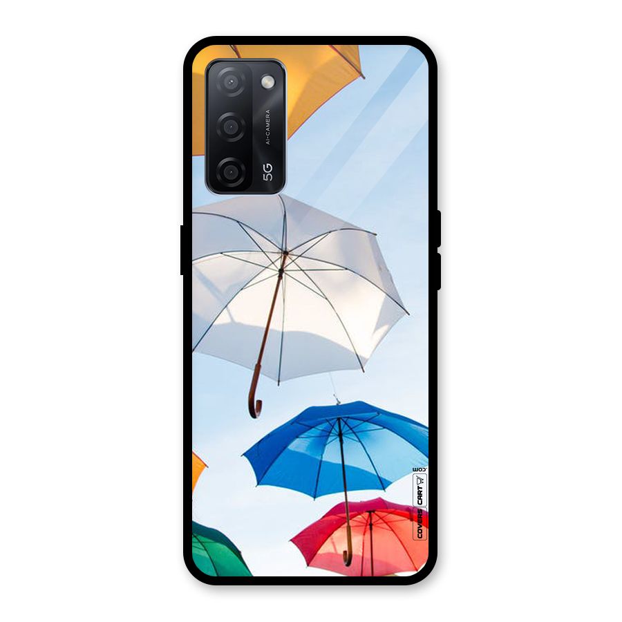 Umbrella Sky Glass Back Case for Oppo A53s 5G