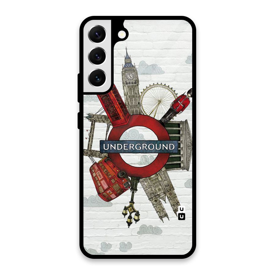Underground Design Glass Back Case for Galaxy S22 Plus 5G