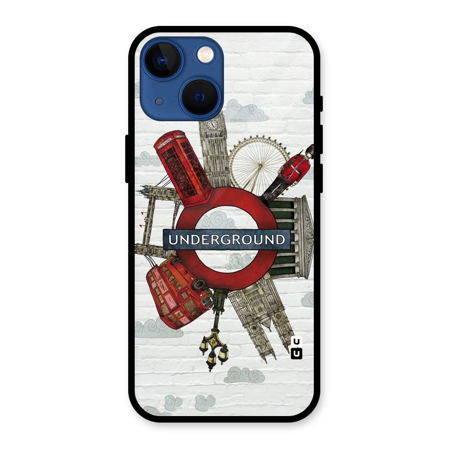 Underground Design Glass Back Case for iPhone 13 Mini
