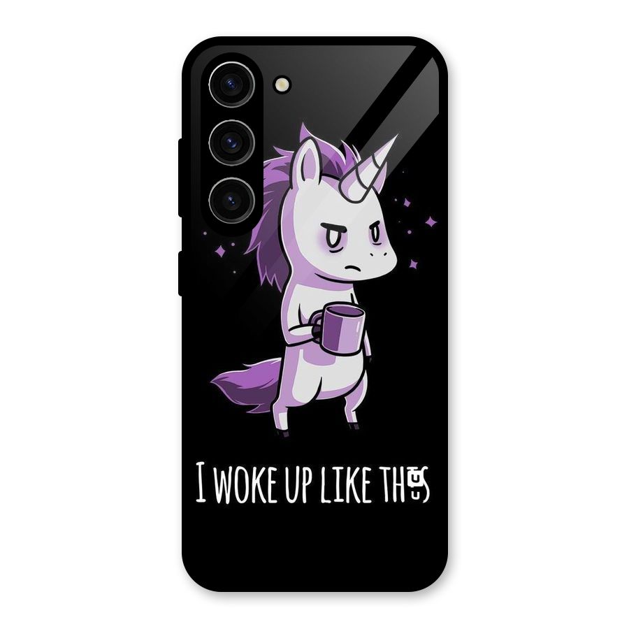 Unicorn Morning Glass Back Case for Galaxy S23
