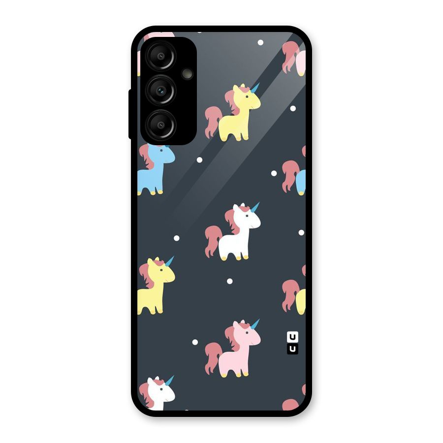 Unicorn Pattern Glass Back Case for Galaxy A14 5G