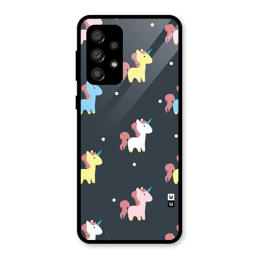 Unicorn Pattern Glass Back Case for Galaxy A32