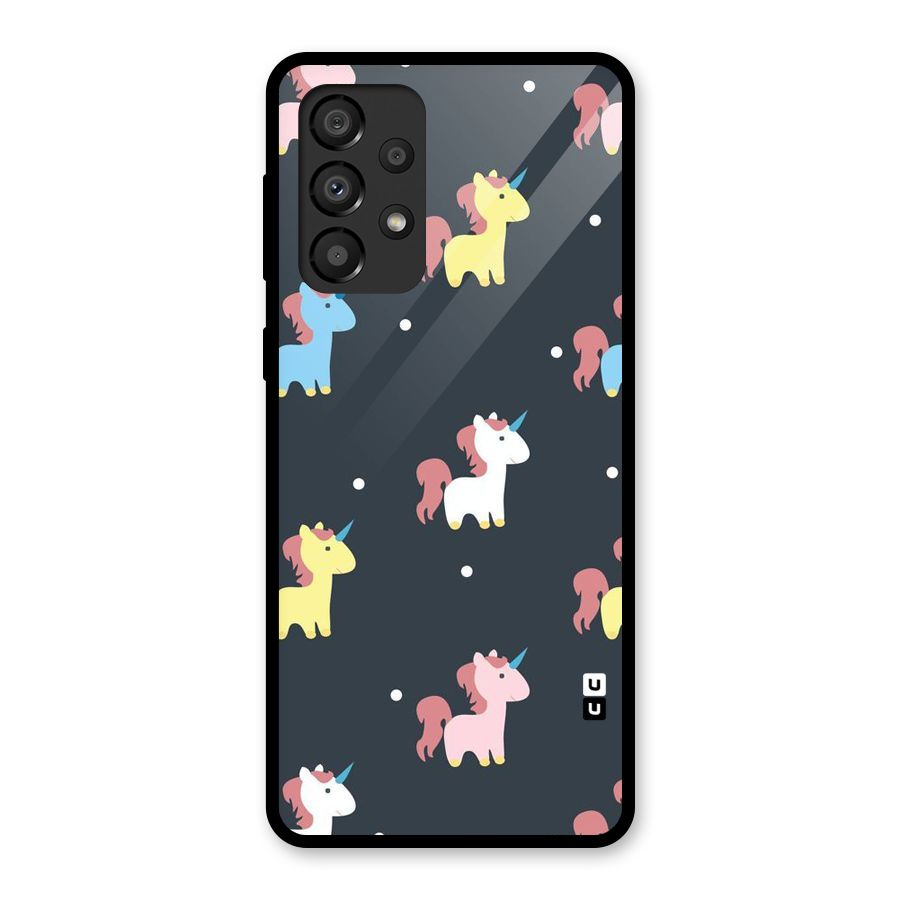 Unicorn Pattern Glass Back Case for Galaxy A33 5G