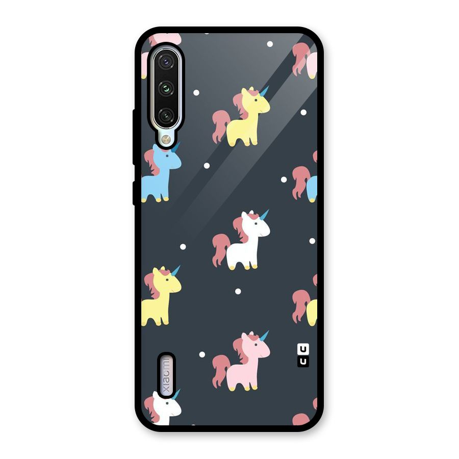 Unicorn Pattern Glass Back Case for Mi A3