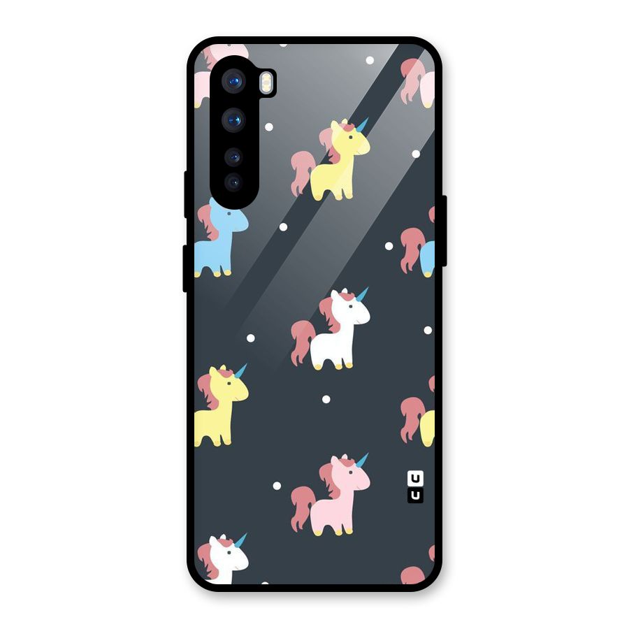 Unicorn Pattern Glass Back Case for OnePlus Nord