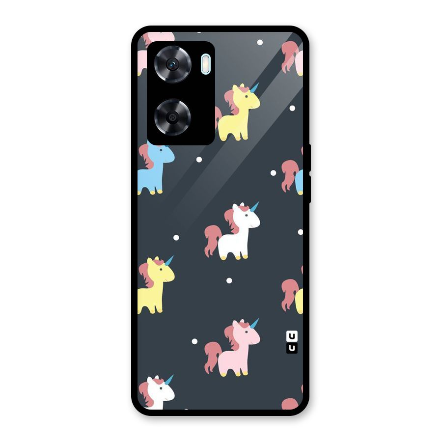 Unicorn Pattern Glass Back Case for Oppo A77