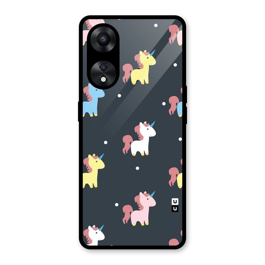 Unicorn Pattern Glass Back Case for Oppo A78