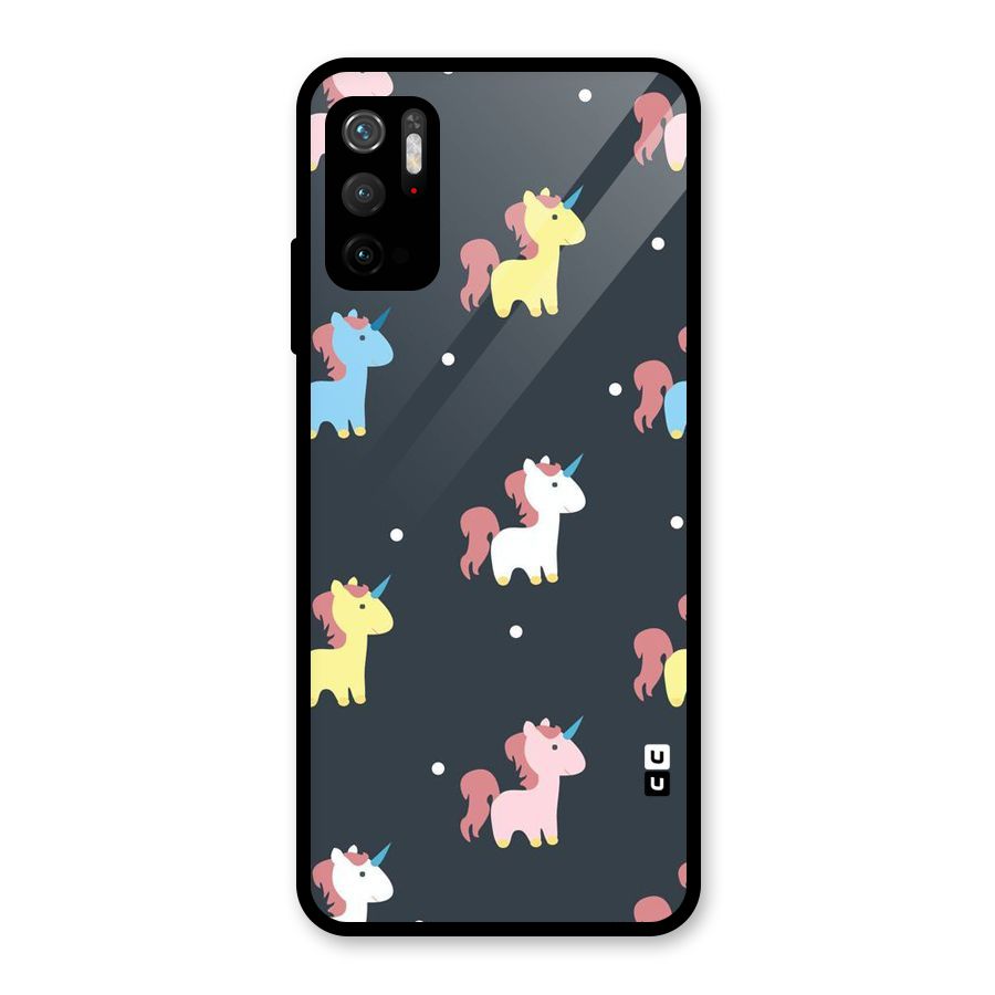 Unicorn Pattern Glass Back Case for Poco M3 Pro 5G
