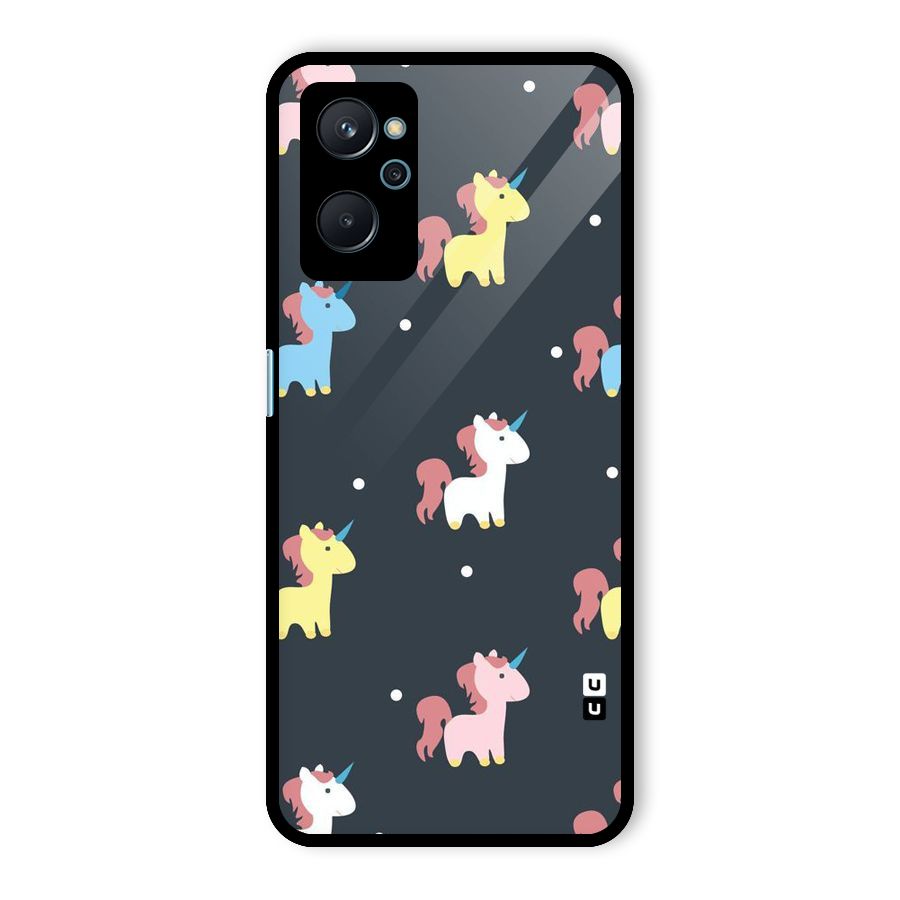 Unicorn Pattern Glass Back Case for Realme 9i