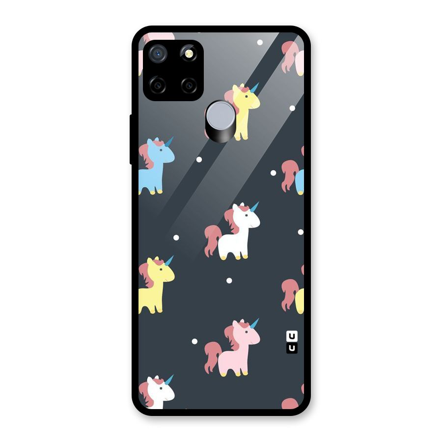 Unicorn Pattern Glass Back Case for Realme Narzo 20