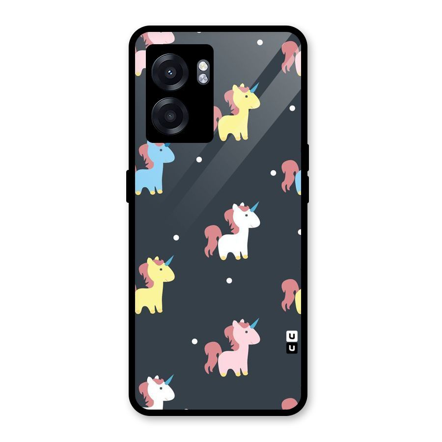 Unicorn Pattern Glass Back Case for Realme Narzo 50 5G