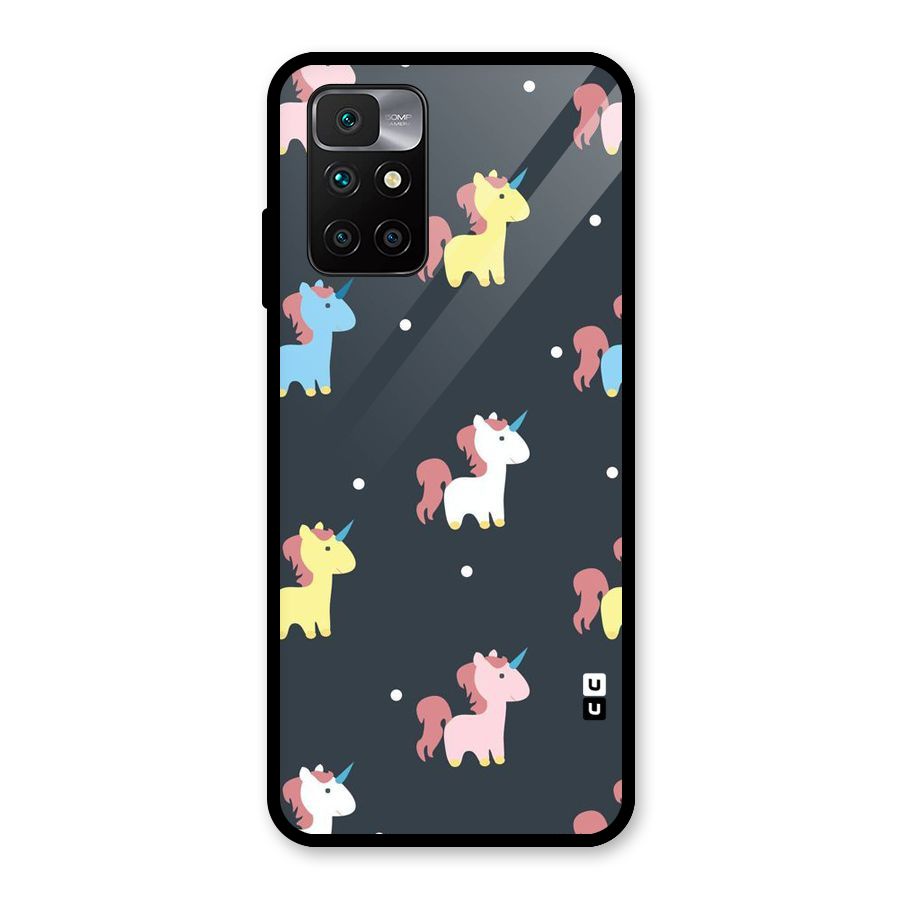 Unicorn Pattern Glass Back Case for Redmi 10 Prime
