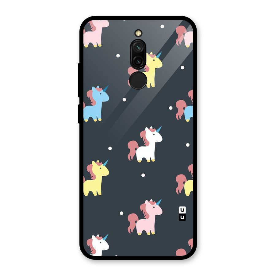Unicorn Pattern Glass Back Case for Redmi 8